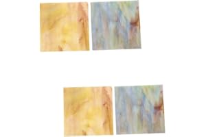 DIYEAH 4 Pièces Feuille De Vitrail Textures Carreaux Souillés Trousse De Vitraux Carreaux De Verre Mosaïque Carreaux De Mosaïque Bricolage Coloré Verrerie Un Verre Opaque