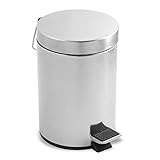Cubo interior extaible Metaltex 298324 - Cubo de Pedal Redondo de Acero Inoxidable, 20 litros, 29 x 45 centímetros