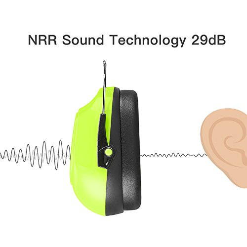 ECOOPRO Gehörschutz, Kapselgehörschützer mit verstellbarem Stirnband, gepolsterte Ohrkissen, faltbare und leichte Geräusche, die Ohrenschützer für Schieß-, Bau-, Lese- und Werftarbeiten abbrechen - 3
