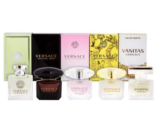 Versace Mini Set For Her Gift Set 5ml EDT Versense + 5ml EDT Crystal Noir + 5ml EDT Bright Crystal +