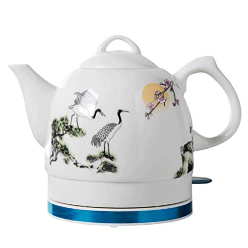 YSkettle Thire lectrique sans Fil Bouilloire en cramique 1.2 Litre arrt Automatique Rapide (Grue Blanche Volant)