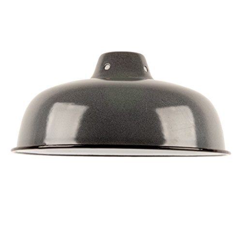 Vintage/Antik Stil Industrie Reproduktion Retro Metall Lampenschirm mit Emaille grau finish