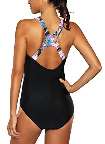 CharmLeaks Damen Einteiler Figuroptimizer Racerback Sport Badeanzug Elegance Schwarz 3XL - 2