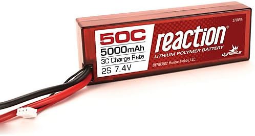 Dynamite B3802T Reaction 7.4V 5000mAh 2S 50C LiPo, Hardcase: TRA