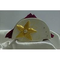 Ronds de serviette fleurs d'or en ligne