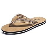  FITORY Herren Stoff Zehentrenner Sommer Flip Flops Bequem Strand Sandalen Gr.40-46