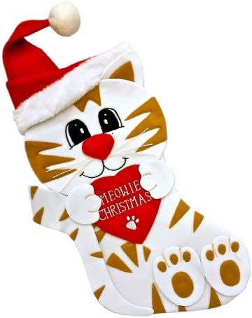 For your cat. Fabric Christmas Stocking (48cm) Meowie Christmas