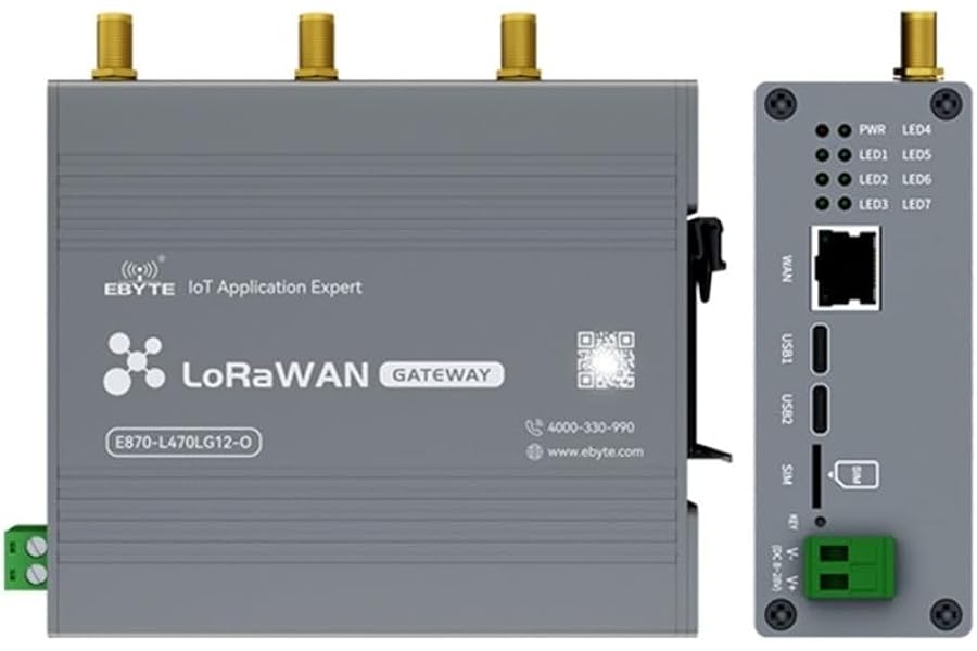 470/868/915M SX1302 LoraWan WIF Wireless Gateway Open source E870-O Half Duplex Build-in NS Node RED PA+LNA Industrial Grade (868M)