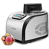 COSTWAY Sorbetière Électrique 1.5L 150W Machine à Glace Sorbetière Refrigerante Pour Crème Glacée Sorbet et Yaourt Glacé Avec Bol Congelé et Minuteur Programmable, Sans BPA