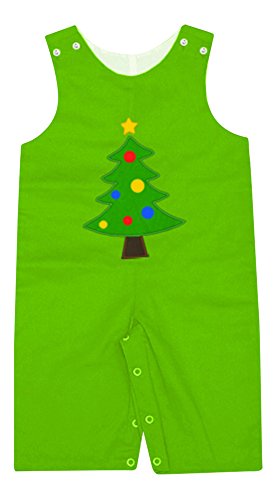 Baby Boys " Christmas Tree" Green Corduroy 9 Months Traditional Style Dungarees