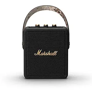 Marshall Stockwell II 10 Watt Wireless Bluetooth Portable Speaker (Black and Brass)