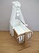 9 Piece Crib Baby Bedding Set 90x40cm Fits Swinging / Rocking Cradle (Hearts White)