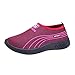 Produktbild Qmber Damen Sportschuhe Laufschuhe mit Luftpolster Turnschuhe Profilsohle Sneakers Leichte Schuhe Stretchgewebe Mesh Striped Basic Slip On/Red,41