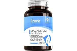 IPERK Magnesium Glycinate Capsules Provide 300 mg of Pure Elemental Magnesium Per Serving 120 Vegan Caps | Magnesium Supplement Non GMO, Dairy & Gluten Free