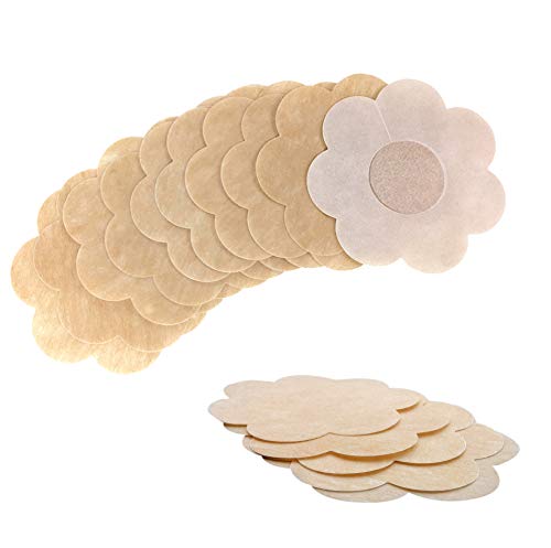 SUREMATE Couvre-mamelons jetables pour Les Seins et Les Pasties, Soutien-Gorge adhésif pour Femmes, 6 Paires