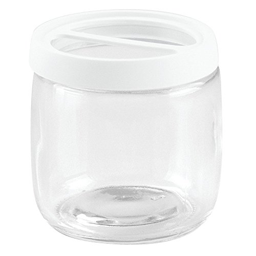 InterDesign 14510EU Ariana Zahnbürstenhalter aus Glas, durchsichtig / mattweiß