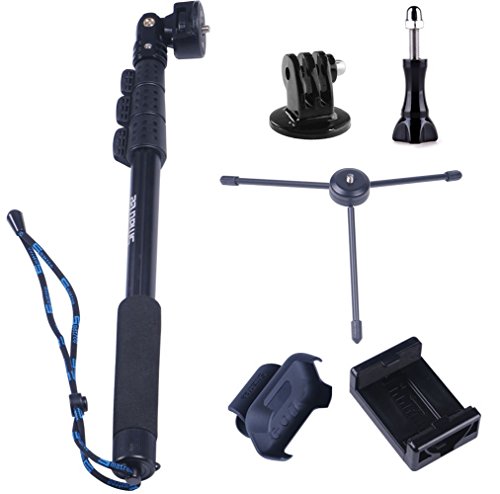 Smatree Y2 Bastone Selfie Monopiede Telescopico Allungabile con Treppiede per GoPro Hero 2018, Hero 6/5/4/3+/3/2/1/ Fusion/ Session/ Ricoh Theta S/V, M15 Fotocamere Compatte e Smartphone