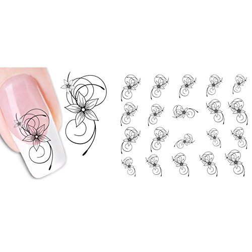 Butterme 12sheet Selbstklebende Schöne Wasser-Nagel-Tätowierung-Aufkleber-Nagel-Kunst-Aufkleber-Abziehbilder - 7