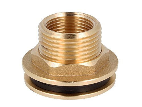 tecuro Tankverschraubung Faßverschraubung Behälterverschrabung Messing mit 1 1/4 (5/4) Zoll Aussengewinde x 1 Zoll Innengewinde - 7