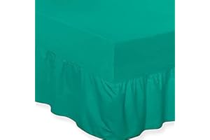 DTEX HOMES Luxury Extra Deep Frilled Valance Fitted Sheets, King Teal