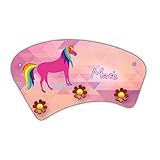 Wand-Garderobe mit Namen Marie und süßem Einhorn-Motiv für Mädchen - Garderobe für Kinder - Wandgarderobe