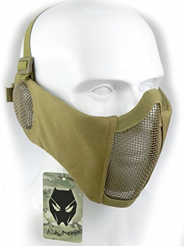 ATAIRSOFT Tactical Airsoft CS Demi-Masque de Protection en Nylon avec Masque Anti-Bruit