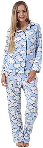 Rivers Ladies Fleece Pyjama Set Womens Printed PJ's Winter Warm Nightwear