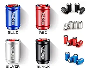 Carzilla Auto Premium Car Tyre Air Valve Cap Tyre Valve Stem Cap Air Covers for All S-Koda Cars (Matt Silver)