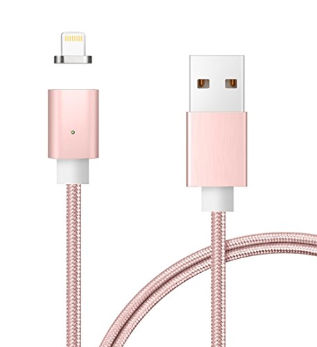 Magnetisches USB Ladekabel Datenkabel,TUOYA 2,4 mA Magnetisches Lightning Magnet Ladekabel / Datenkabel für iPhone 7, iPhone 6s, iPhone 6, iPad(Rosen Gold)