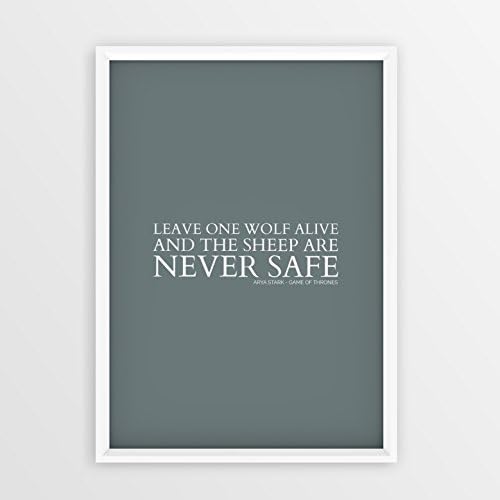 Wall art Game of Thrones Arya Stark quote Typography Inspirational wall art