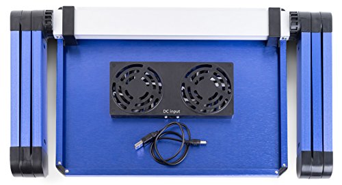 Lavolta Notebook Laptop Ständer Tisch Kühler – 2 Lüfter – Aluminium – Ausklappbare Ebenen – Blau - 8