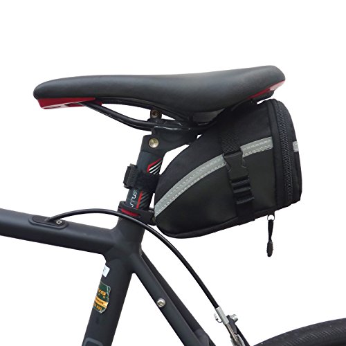 BTR Fahrrad Satteltasche. Kompakte Fahrradtasche. Schwarz / Silber. Wasserbeständig - 7