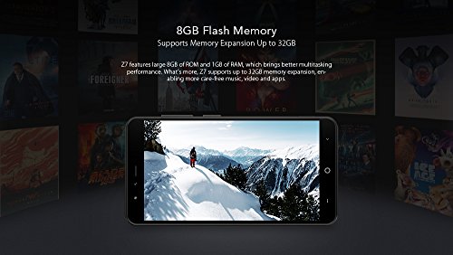 4G Smartphone, Leagoo Z7 Handy 5,0 Zoll FWVGA Display Dreifachkameras RAM 1GB+ ROM 8GB, 32GB Erweiterbar, Quad-Core 1.3GHz Android 7.0 3000mAh Akku GÃ¼nstiger Preis Geschenk zum Muttertag (Schwarz)