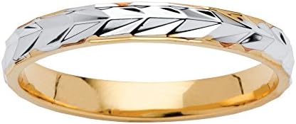 Neno Buscotti Textured Wedding Ring in Two-Tone 14k Gold-Plated - N