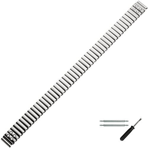 Uhrenarmband 10mm Edelstahl silber, flexibel - inkl. Federstege & Werkzeug - Metallband aus Edelstahl mit klaren Strasssteinen - inkl. Wechselanstößen 12mm & 14mm - Marburger Uhrband Marcoflex Uhrenarmband 10mm Edelstahl silber, flexibel - inkl. Federstege & Werkzeug - Metallband aus Edelstahl mit klaren Strasssteinen - inkl. Wechselanstößen 12mm & 14mm - Marburger Uhrband Marcoflex