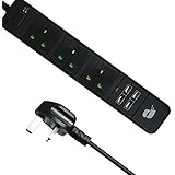 Power Strip ExtensionY Surge Protector Intelligent Charging with 3 AC Outlets + 4 USB Ports Universal 5.9ft Extension Cord, for Digital Devices, Home Appliances, Office Use and More