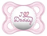 MAM Babyartikel Original Silikon I love Daddy, girl, 0 – 6 Monate, Doppelpack - 2