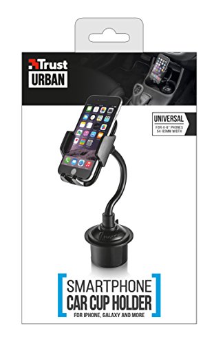 Trust Urban Supporto da Portabicchiere dell'Auto per Smartphone fino a 6