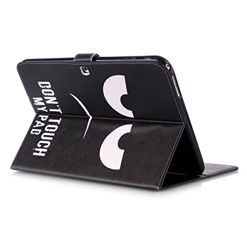 Galaxy Tab 4 10.1 Hülle,Ukayfe Schwarz Augen Don’t Touch My Pad Painted Schutzhülle fur Galaxy Tab 4 10.1 SM-T530 Ledertasche Lederhülle Smart Case Cover,[Bunt Muster Design] Kunstleder Tasche PU Leder Schutzhülle Brieftasche Etui Schale Hülle for Galaxy Tab 4 (10.1 Zoll) SM-T530 mit 1 x Schwarze Eingabestift - 5