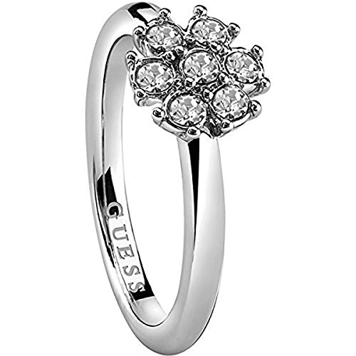 GUESS- UBR28517-56- Bague femme- métal rhodié- fleur pavée