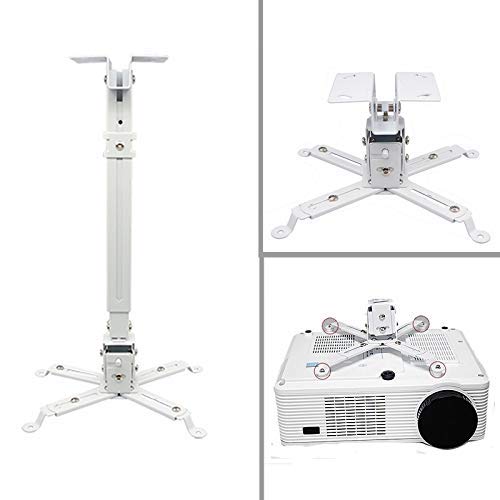 CAPRIGO Heavy Duty 1 Feet to 2 Feet (12 Inch to 24 Inch) Adjustable Projector Ceiling Mount Stand, Universal Projector Wall Mounting Bracket Kit with Swivel, Tilt & Height Adjustments (White-M447) - Image 9
