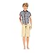 Produktbild Zantec Puppe Kleidung Mode lässig kariertes Hemd mit Khaki Shorts Set für Barbie Freund Ken Puppe