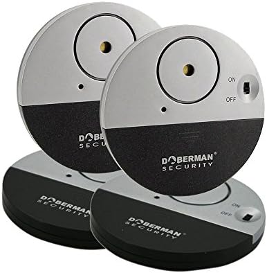 DOBERMAN SECURITY Window Alarms with Loud 100dB Alert Anti-Diebstahl Cabinet Door Home Alarm, Office Window Alert, Dorm Room Set of 4