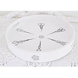 Unikat handmade Tablett 'Les Ciseaux' Holztablett rund