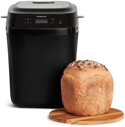Panasonic SD-PN100KXE Mini Macchina del Pane, 4 Programmi Senza Glutine, Design Compatto, 18 Programmi Automatici, Schermo LCD, Pane da 200 o 400 g, Nera
