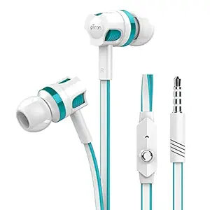 (Renewed) PTron Raptor in-Ear Wired Earphones, Stereo Sound Headphones with Bass, Headset with Mic, Music & Call Controls, Universal 3.5mm Aux Jack, 1.2m Cable Earphones for All Smartphones (White/Blue)