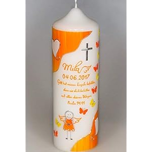 TAUFKERZE ENGEL MIT FUSSSPUREN