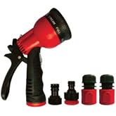 KAPMAX Sulama Tabancası, 8 Fonksiyonlu, 5'li Set, Kırmızı-Siyah, KP-2216