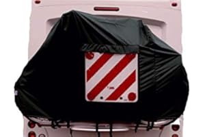 BAGS AND COVERS DIRECT LIMITED Motorhome/Caravan 2 Bike Cover LARGE (For Rear Vehicle Wall Mounted Bike Racks) (Black)