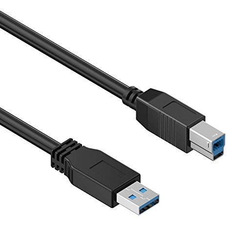Ephy USB 3.0 Cable Impresora 1,8 M/6ft 3.0 un Hombre que B Macho Superspeed 5Gbps Escáner para 3.0 Impresora, Escáner, Disco Duro Externo, HDD Caja, Estación de Acoplamiento - 1.8 Metro